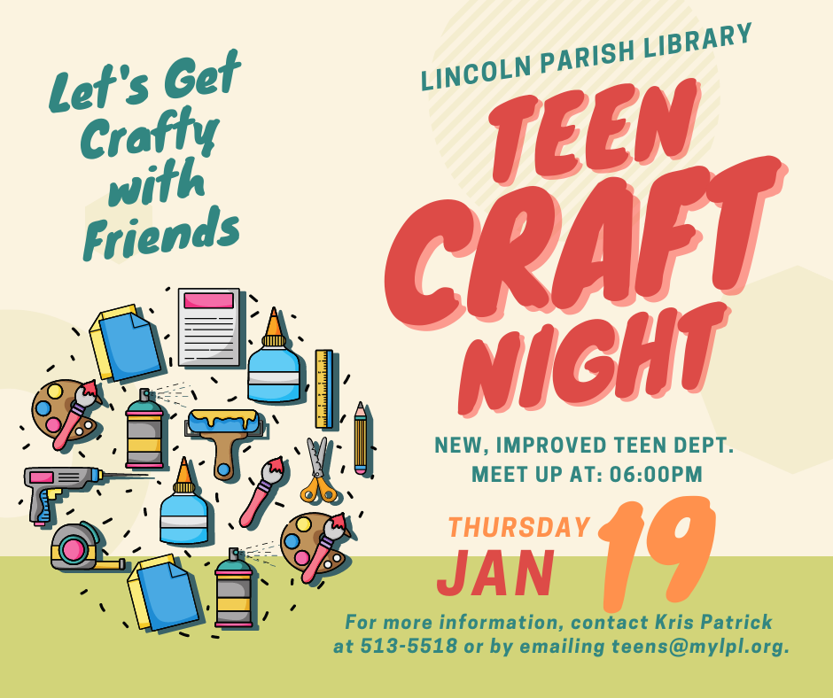 Teen Crafts and Events for January